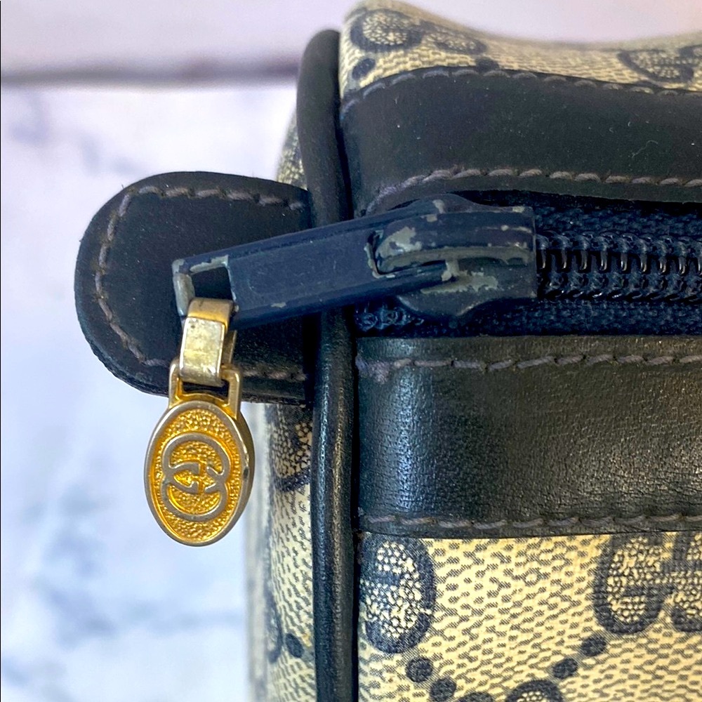 GUC Vintage (1980) Gucci GG Sherry Blue & Cream Women's Bag - Picture 5 of 13